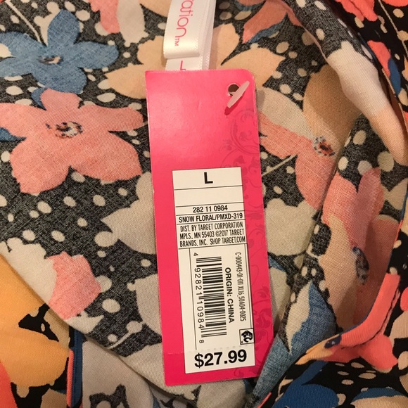 NWT XHILARATION wrap dress ruffles floral print - Picture 7 of 8